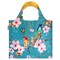 Wrapables Large Reusable Shopping Tote Bag with Outer Pouch, Cherry Blossoms